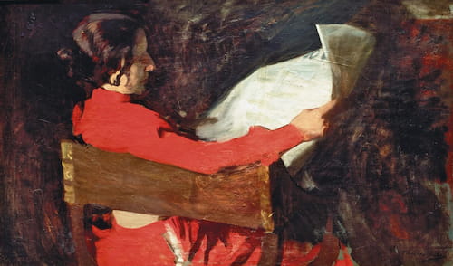 Joaquín Sorolla Bastida. "Clotilde leyendo un diario" (1900). Óleo sobre lienzo. Museo Sorolla, n.º inv. 00559.